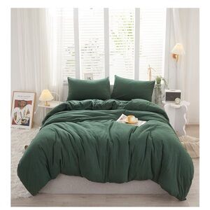 Cotton Jersey Dark Green Duvet Cover